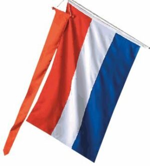 Nederlandse vlag met oranje wimpel